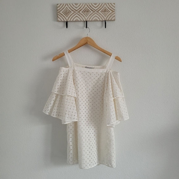 Rebeca Rojas cold shoulder Ivory eyelet top - Picture 7 of 7